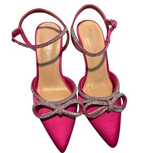 Madden Girl Pink Rhinestone Bow Heels | Size 5 ✨